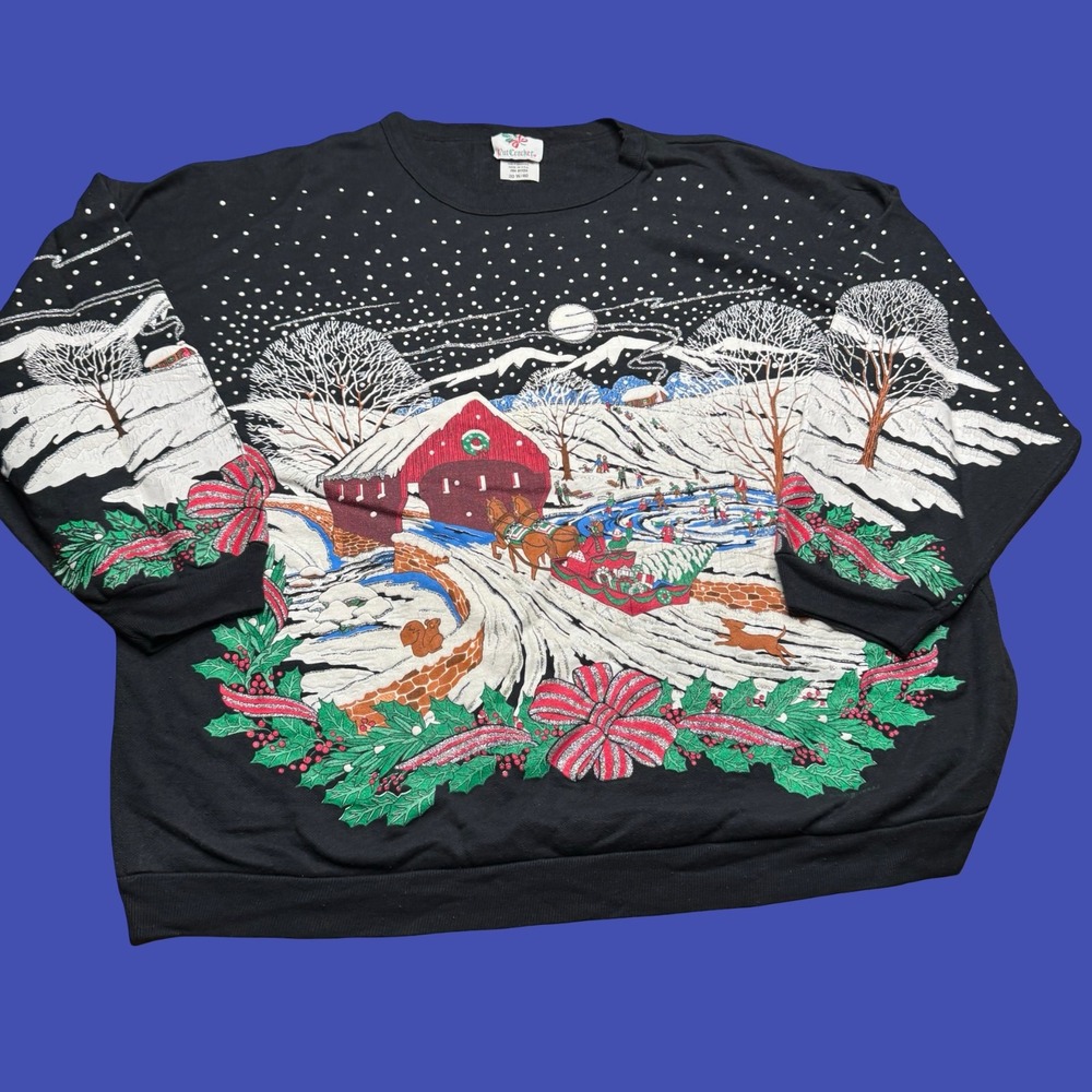 Vintage Nutcracker Christmas Sweatshirt 20W Holiday Cozy Crewneck USA Santa